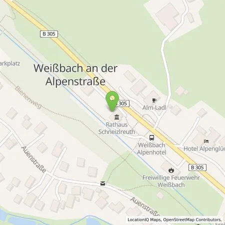 Standortübersicht der Tankstelle Stromversorgung Inzell eG in 83458 Schneizlreuth / Weißbach a.d.A.