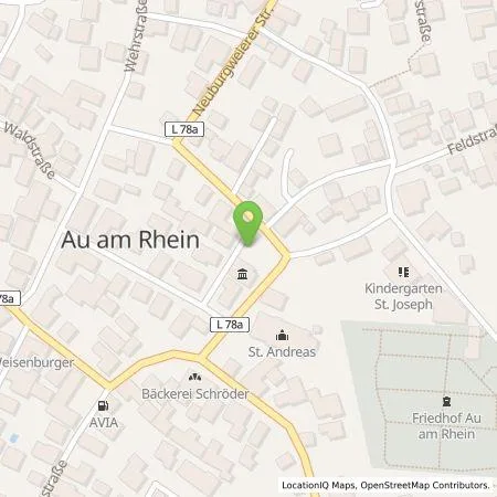 Standortübersicht der Tankstelle Stadtwerke Ettlingen GmbH in 76474 Au am Rhein