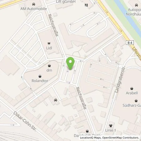 Standortübersicht der Tankstelle Energieversorgung Nordhausen GmbH in 99734 Nordhausen