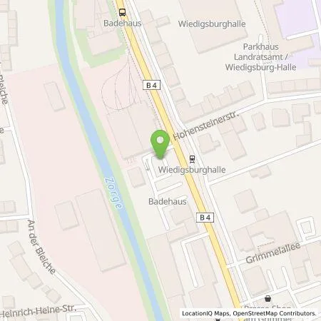 Standortübersicht der Tankstelle Energieversorgung Nordhausen GmbH in 99734 Nordhausen