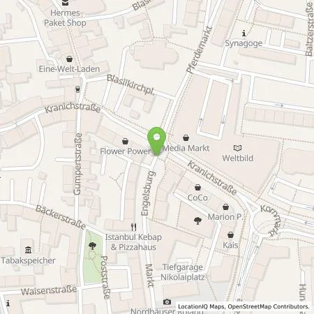 Standortübersicht der Tankstelle Energieversorgung Nordhausen GmbH in 99734 Nordhausen