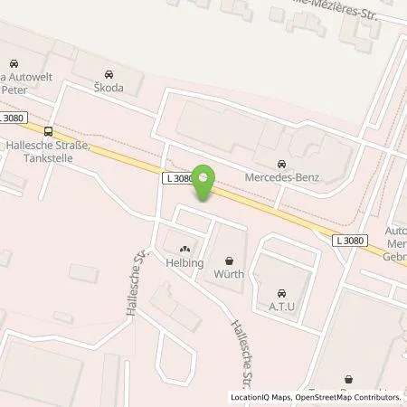 Standortübersicht der Tankstelle Energieversorgung Nordhausen GmbH in 99734 Nordhausen