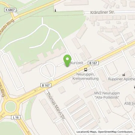 Standortübersicht der Tankstelle Stadtwerke Neuruppin GmbH in 16816 Neuruppin