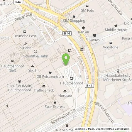 Standortübersicht der Tankstelle DB Energie GmbH in 60326 Frankfurt