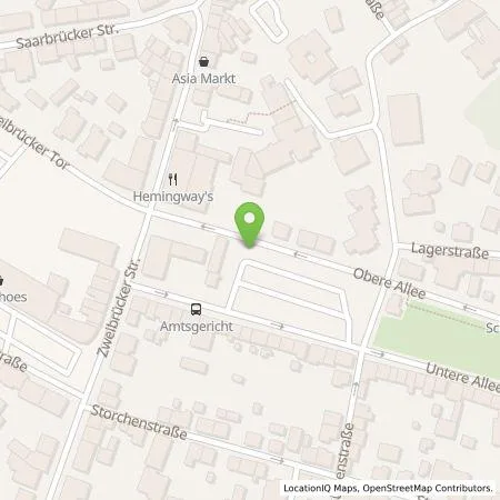 Standortübersicht der Tankstelle Stadtwerke Homburg GmbH in 66424 Homburg