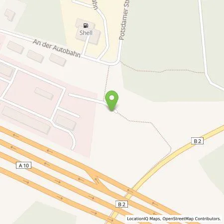 Standortübersicht der Tankstelle Shell Deutschland GmbH in 14552 Michendorf