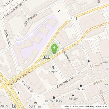 Standortübersicht der Tankstelle WSW Energie & Wasser AG in 42275 Wuppertal