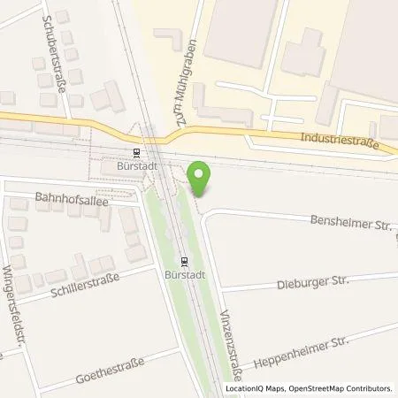 Standortübersicht der Tankstelle Gruppen-Gas- und Elektrizitätswerk Bergstraße AG in 68642 Bürstadt