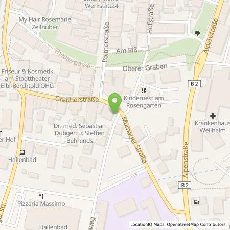 Standortübersicht der Tankstelle Stadtwerke Weilheim i.OB Energie GmbH in 82362 Weilheim