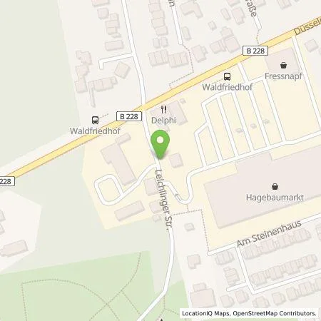 Standortübersicht der Tankstelle Stadtwerke Haan GmbH in 42781 Haan