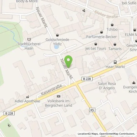 Standortübersicht der Tankstelle Stadtwerke Haan GmbH in 42781 Haan