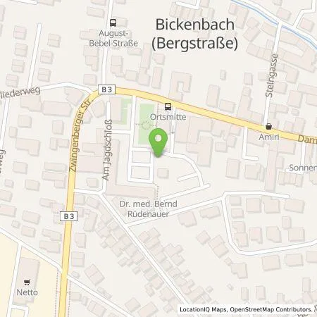 Standortübersicht der Tankstelle Gruppen-Gas- und Elektrizitätswerk Bergstraße AG in 64404 Bickenbach