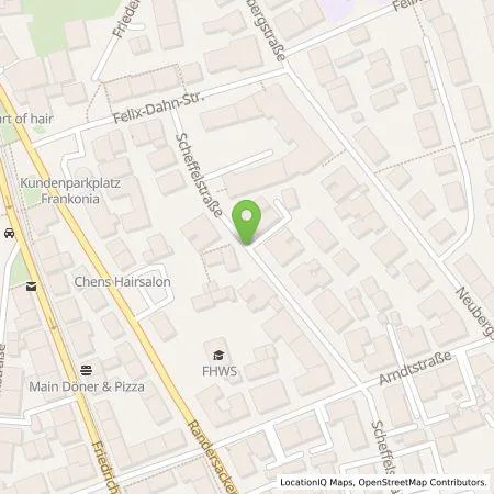 Standortübersicht der Tankstelle Evio Mobility GmbH in 97072 Würzburg