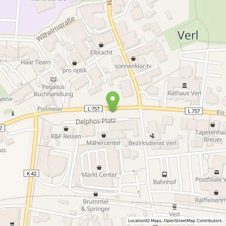 Standortübersicht der Tankstelle Stadtwerk Verl GmbH in 33415 Verl