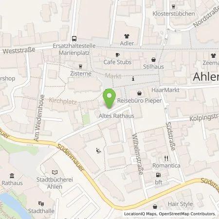Standortübersicht der Tankstelle Stadtwerke Ahlen GmbH in 59227 Ahlen