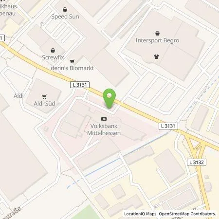 Standortübersicht der Tankstelle Volksbank Mittelhessen eG in 35394 Giessen