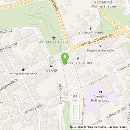 Standortübersicht der Tankstelle SWR Energie . Service . Bau GmbH in 91541 Rothenburg ob der Tauber