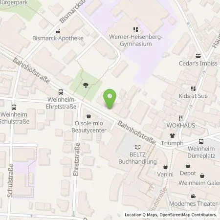 Standortübersicht der Tankstelle Stadtwerke Weinheim GmbH in 69469 Weinheim