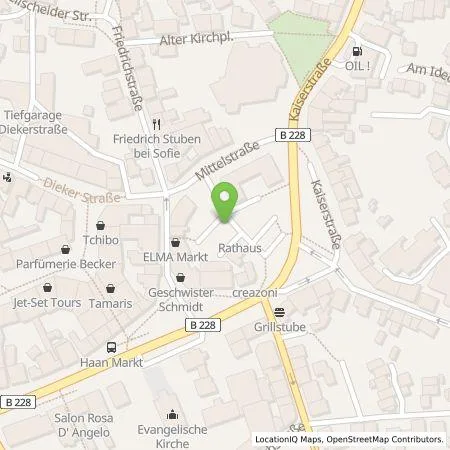 Standortübersicht der Tankstelle Stadt Haan in 42781 Haan