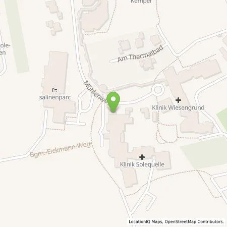 Standortübersicht der Tankstelle Klinik Solequelle Kemper GmbH in 59597 Erwitte