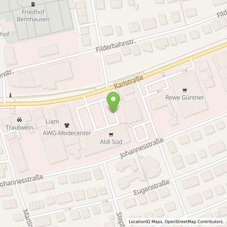 Standortübersicht der Tankstelle ALDI SÜD Immobilienverwaltungs-GmbH & Co. oHG in 70794 Filderstadt