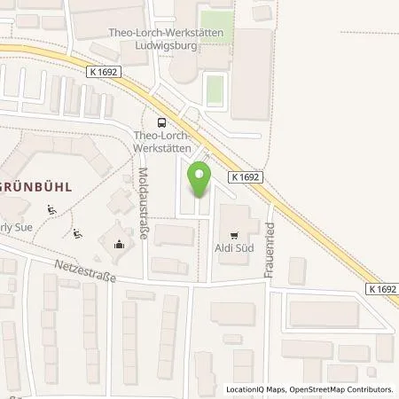 Standortübersicht der Tankstelle ALDI SÜD Immobilienverwaltungs-GmbH & Co. oHG in 71638 Ludwigsburg