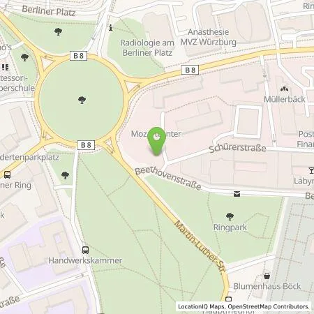 Standortübersicht der Tankstelle Stadtwerke Würzburg AG in 97080 Würzburg