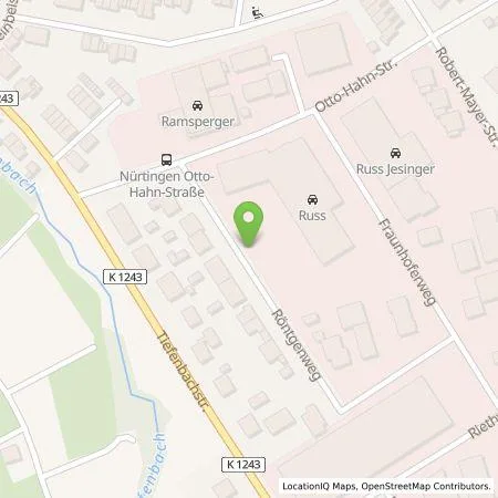 Standortübersicht der Tankstelle Russ Jesinger Automobile GmbH & Co. KG in 72622 Nürtingen