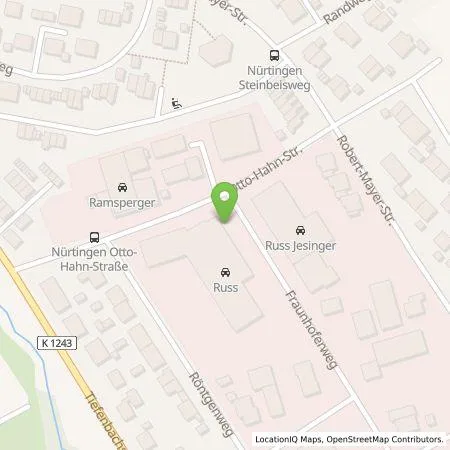 Standortübersicht der Tankstelle Russ Jesinger Automobile GmbH & Co. KG in 72622 Nürtingen