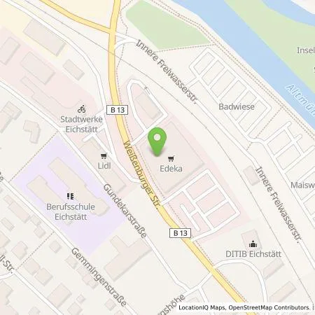 Standortübersicht der Tankstelle EDEKA Südbayern Handels Stiftung & Co KG in 85072 Eichstätt