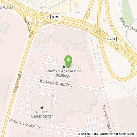 Standortübersicht der Tankstelle EnBW mobility+ AG und Co.KG in 72793 Pfullingen