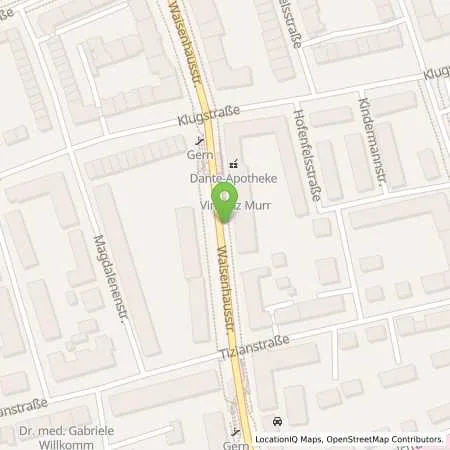 Standortübersicht der Tankstelle SWM Versorgungs GmbH in 80637 München