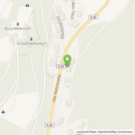 Standortübersicht der Tankstelle Hotel Burgfrieden Jens Herzer e.K. in 56814 Beilstein