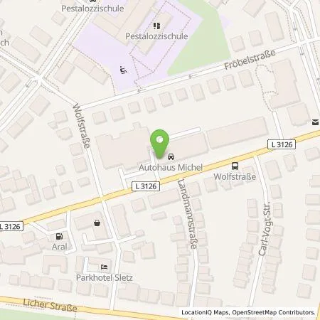 Standortübersicht der Tankstelle Autohaus Michel GmbH & Co KG in 35394 Gießen