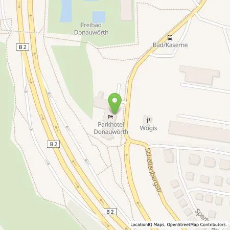 Standortübersicht der Tankstelle Parkhotel Donauwörth KG in 86609 Donauwörth