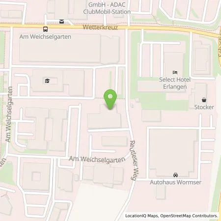 Standortübersicht der Tankstelle Autohaus Wormser GmbH in 91058 Erlangen