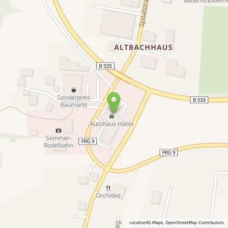 Standortübersicht der Tankstelle Autohaus Richard Hable e.K. in 94481 Grafenau