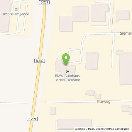 Standortübersicht der Tankstelle Autohaus Becker-Tiemann Minden-Lübbecke GmbH & Co. KG in 32312 Lübbecke