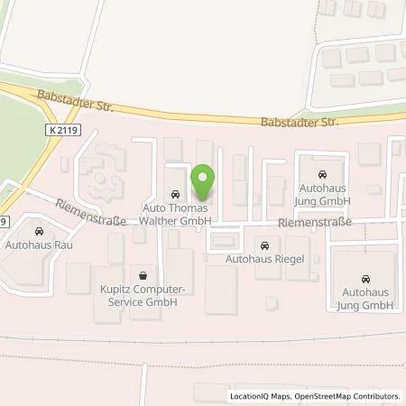 Standortübersicht der Tankstelle Autohaus Heermann und Rhein GmbH in 74906 Bad Rappenau