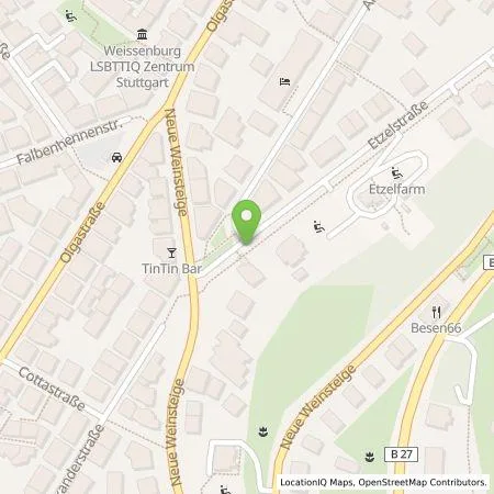 Standortübersicht der Tankstelle eze.network GmbH in 70180 Stuttgart