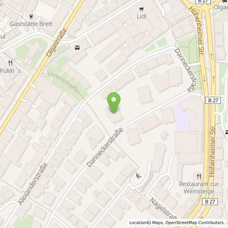 Standortübersicht der Tankstelle eze.network GmbH in 70182 Stuttgart