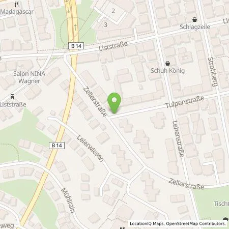 Standortübersicht der Tankstelle eze.network GmbH in 70180 Stuttgart