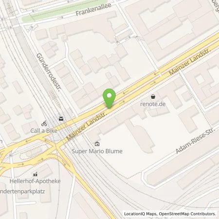 Standortübersicht der Tankstelle eze.network GmbH in 60326 Frankfurt am Main