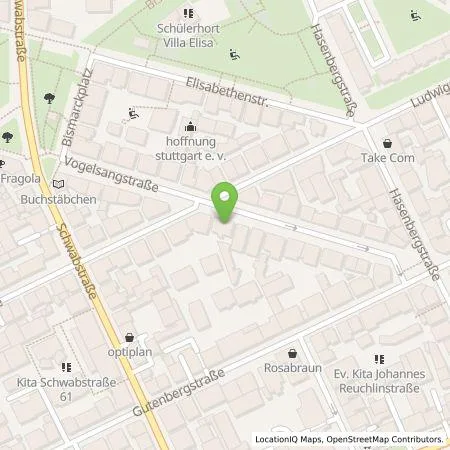 Standortübersicht der Tankstelle eze.network GmbH in 70176 Stuttgart