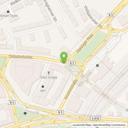 Standortübersicht der Tankstelle eze.network GmbH in 60314 Frankfurt am Main