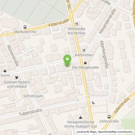 Standortübersicht der Tankstelle eze.network GmbH in 70180 Stuttgart