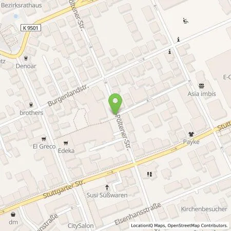 Standortübersicht der Tankstelle eze.network GmbH in 70469 Stuttgart