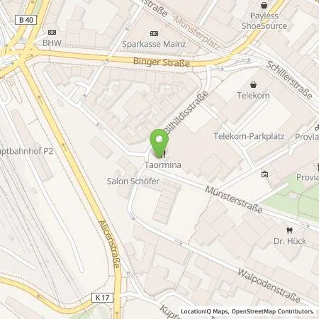 Standortübersicht der Tankstelle eze.network GmbH in 55116 Mainz