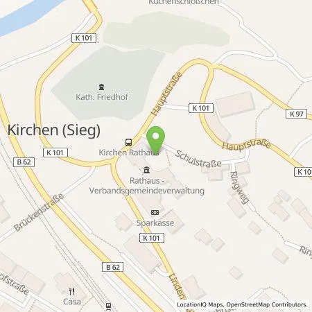 Standortübersicht der Tankstelle Verbandsgemeindeverwaltung Kirchen (Sieg) juristische Person des öffentl. Rechts in 57548 Kirchen (Sieg)
