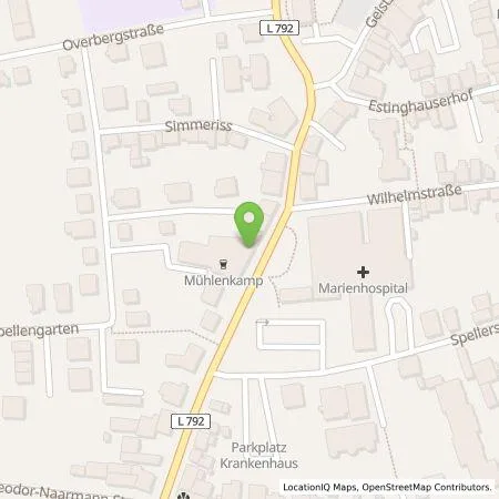 Standortübersicht der Tankstelle Mühlenkamp Hotel & Gastronomie in 59302 Oelde